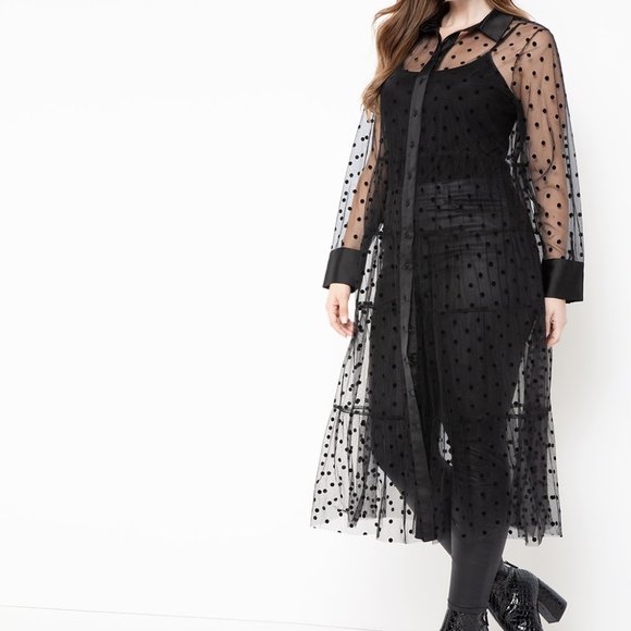 Eloquii Dresses & Skirts - Eloquii Sheer Dot Maxi Dress
